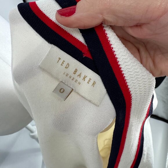 Ted Baker Skilarr Striped-Trim Cardigan Size 0 - Picture 12 of 14